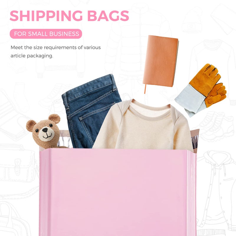 Metronic Poly Mailers 9x12 200 Pack, Strong Adhesive Shipping Bags for Clothing, Waterproof and Tear-Proof Shipping Envelopes, Small Mailers Poly Bags Packaging Bags in Light Pink - Image 4